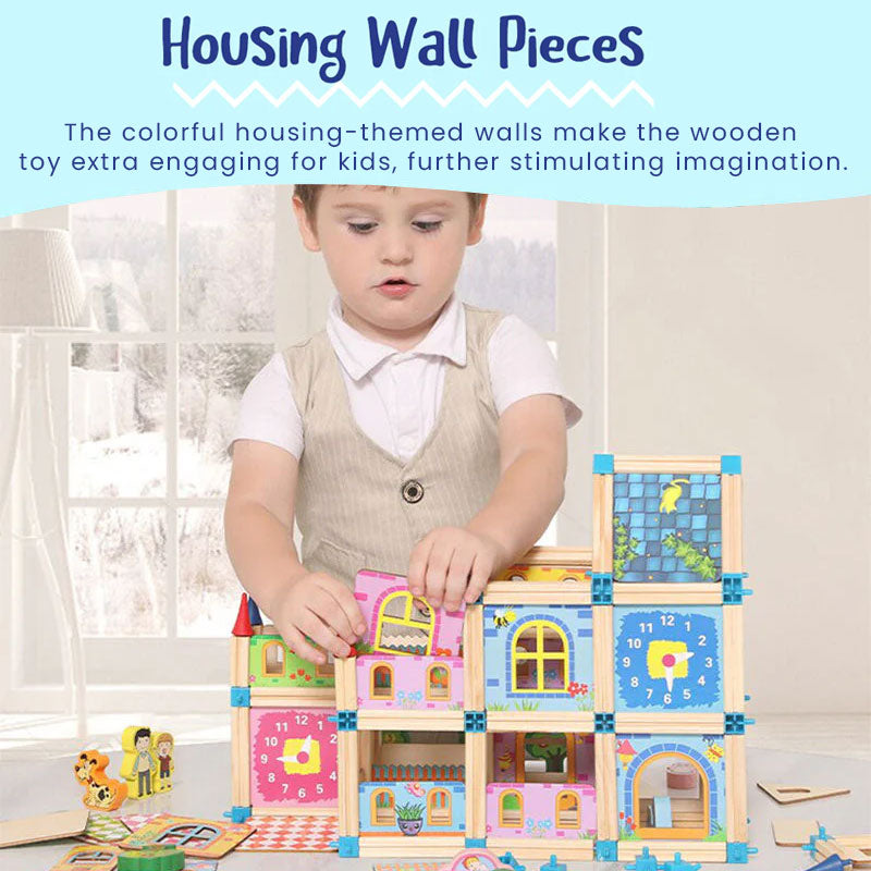 Wooden Building Blocks Castle