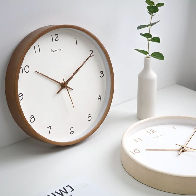 WOODHAVEN – Solid Wood 10-Inch Silent Analogue Wall Clock
