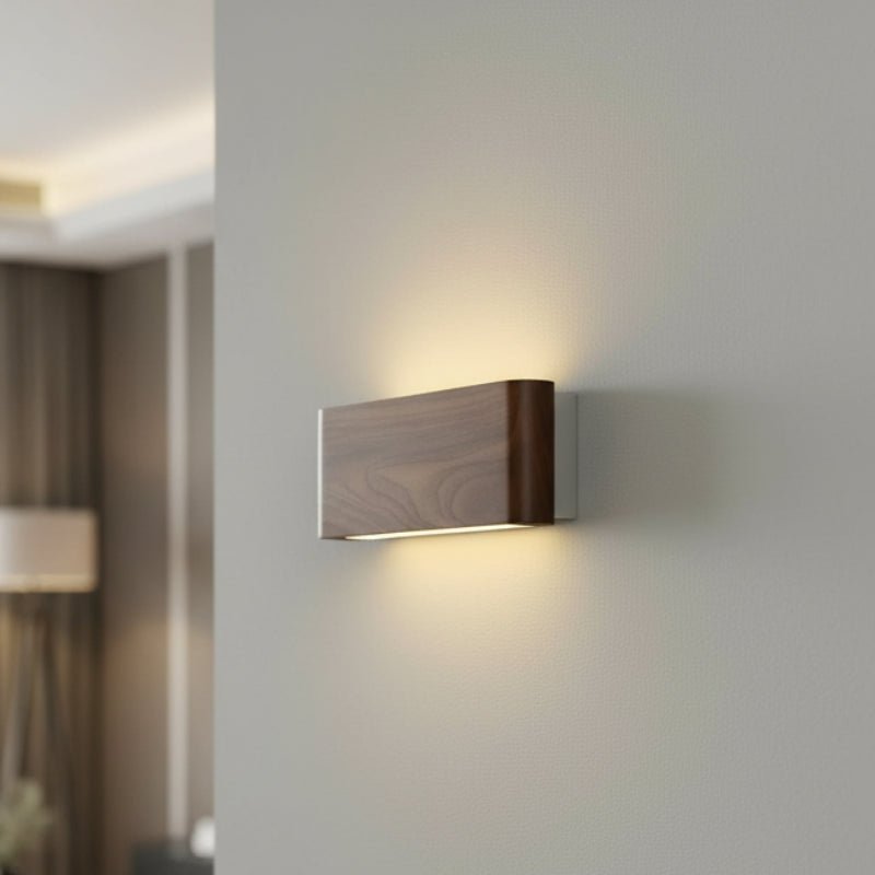 WOODLUX LED – modern wooden wall lamp with 3 color modes