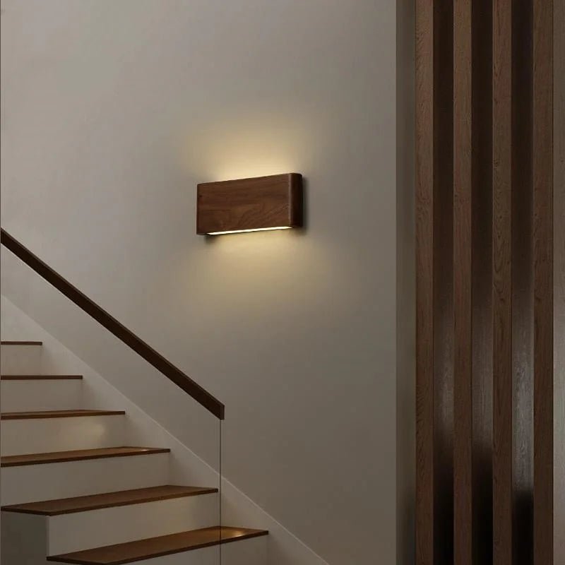 WOODLUX LED – modern wooden wall lamp with 3 color modes