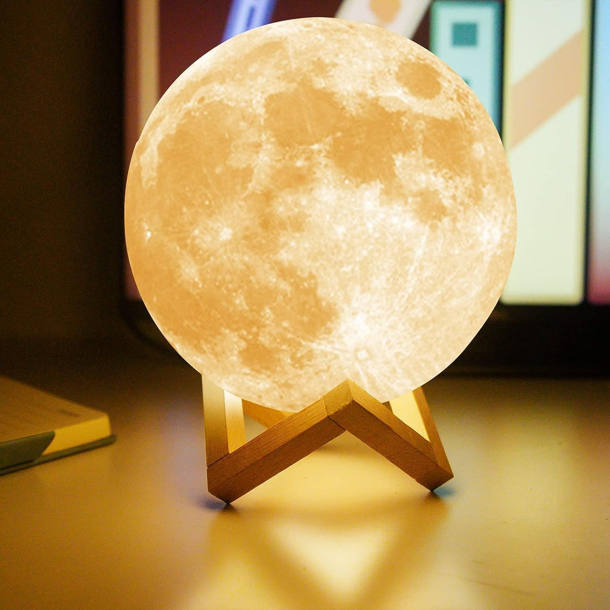 Goodfeel LED Moon Lamp - Soft Glow with Stand for Bedroom Decor