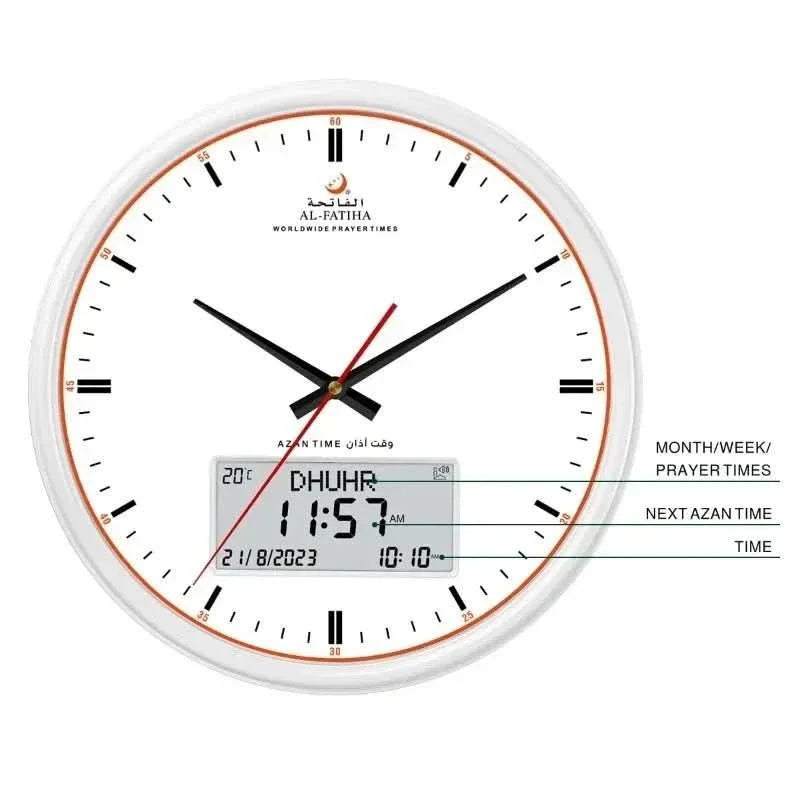 Zamora Time Prayer Clock – Automatic Global Prayer Times with Azan Alarm and Elegant Design