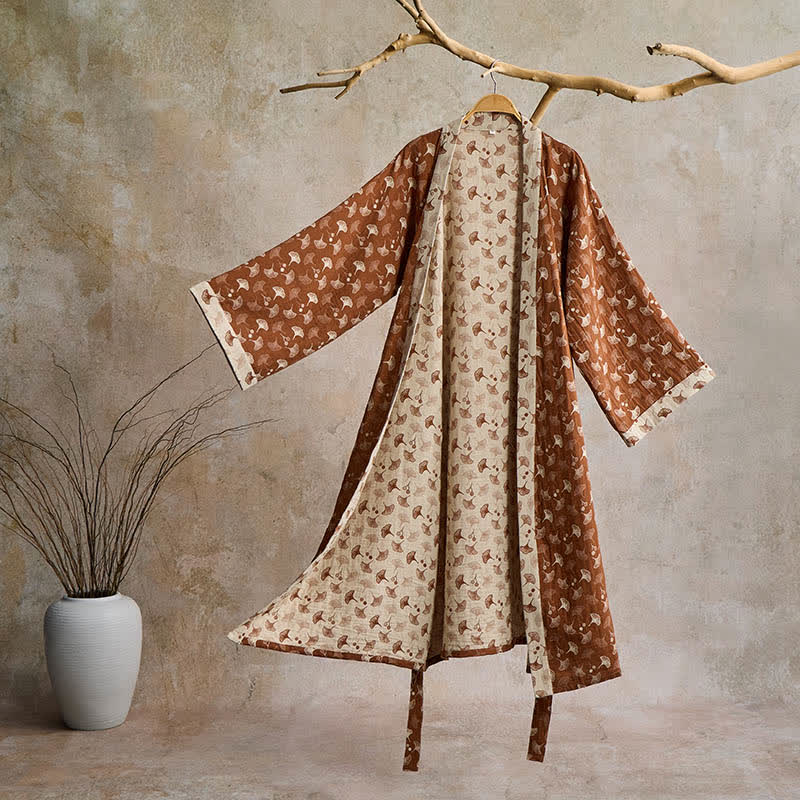 ZENLEAF – Two-Tone Kimono Bathrobe for Lightweight Everyday Relaxation
