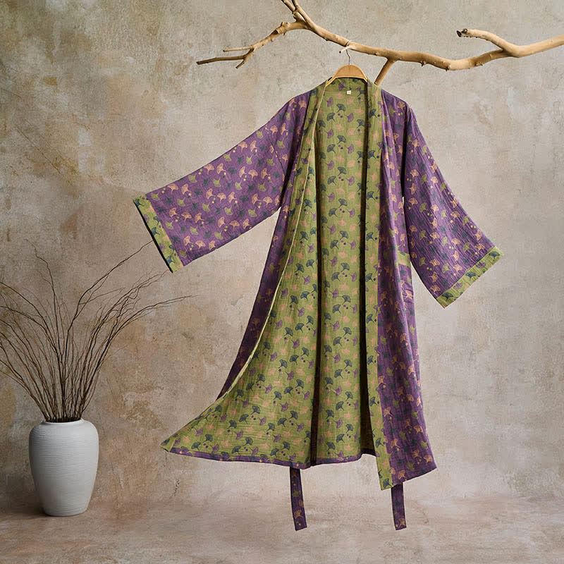 ZENLEAF – Two-Tone Kimono Bathrobe for Lightweight Everyday Relaxation