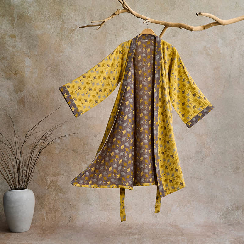 ZENLEAF – Two-Tone Kimono Bathrobe for Lightweight Everyday Relaxation