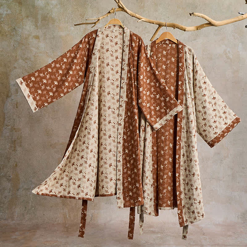 ZENLEAF – Two-Tone Kimono Bathrobe for Lightweight Everyday Relaxation