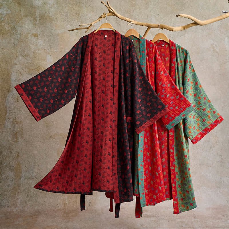 ZENLEAF – Two-Tone Kimono Bathrobe for Lightweight Everyday Relaxation