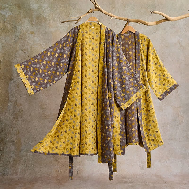 ZENLEAF – Two-Tone Kimono Bathrobe for Lightweight Everyday Relaxation