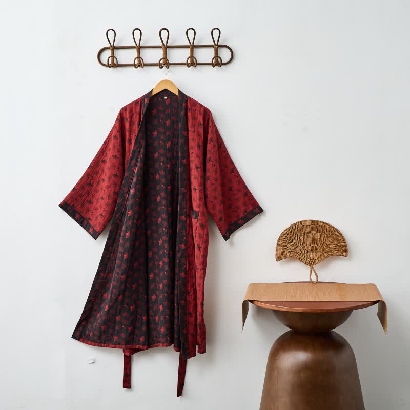 ZENLEAF – Two-Tone Kimono Bathrobe for Lightweight Everyday Relaxation