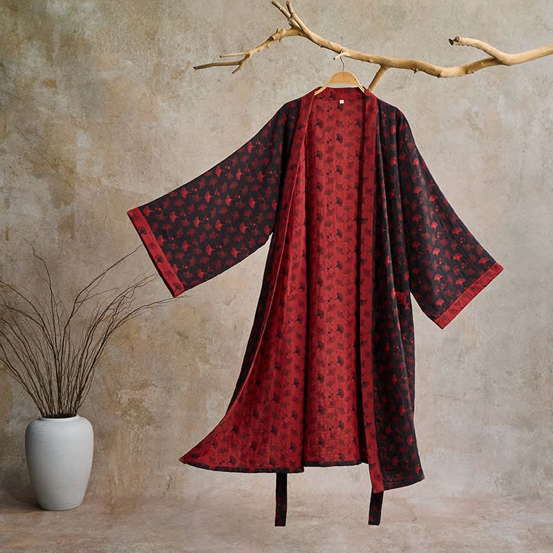 ZENLEAF – Two-Tone Kimono Bathrobe for Lightweight Everyday Relaxation