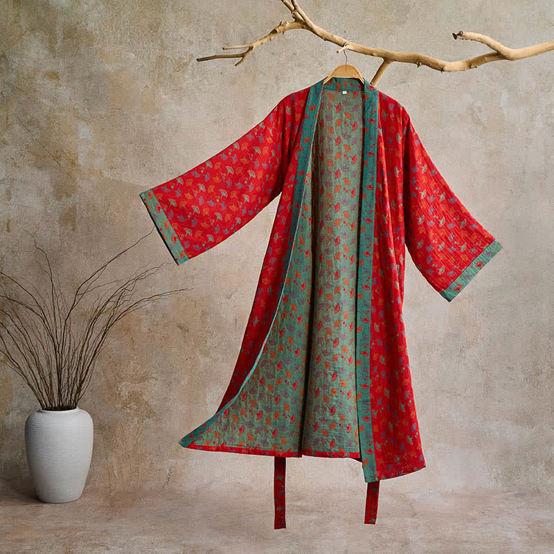 ZENLEAF – Two-Tone Kimono Bathrobe for Lightweight Everyday Relaxation
