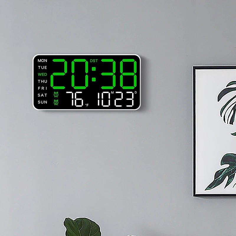 ZENTIME WALL – Digital Wall Clock with Remote, Dual Alarms & Temperature Display