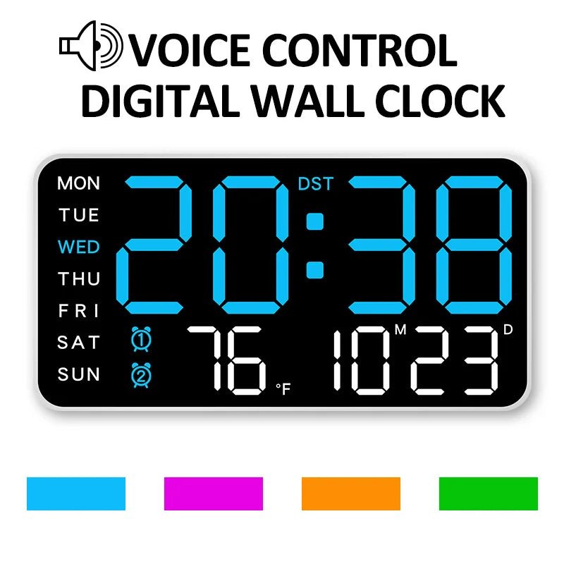 ZENTIME WALL – Digital Wall Clock with Remote, Dual Alarms & Temperature Display