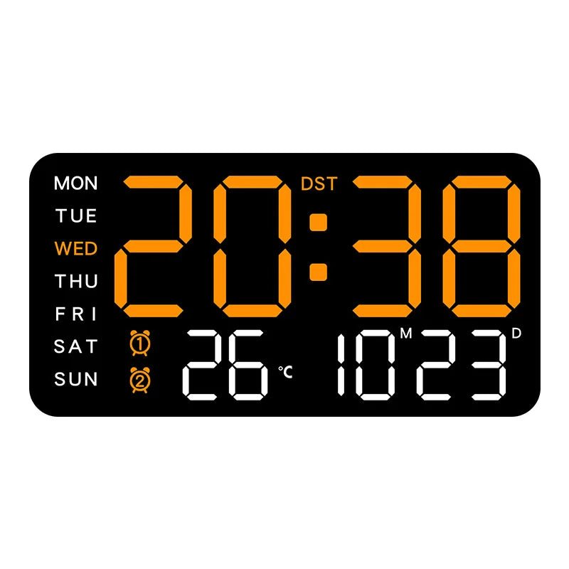 ZENTIME WALL – Digital Wall Clock with Remote, Dual Alarms & Temperature Display