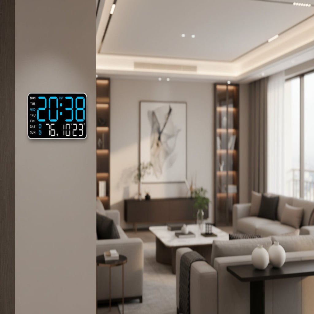 ZENTIME WALL – Digital Wall Clock with Remote, Dual Alarms & Temperature Display