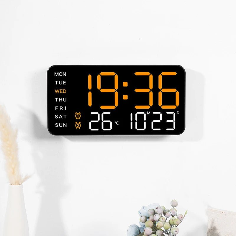 ZENTIME WALL – Digital Wall Clock with Remote, Dual Alarms & Temperature Display
