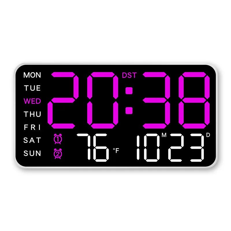 ZENTIME WALL – Digital Wall Clock with Remote, Dual Alarms & Temperature Display
