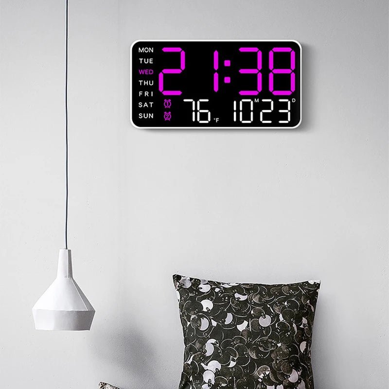 ZENTIME WALL – Digital Wall Clock with Remote, Dual Alarms & Temperature Display