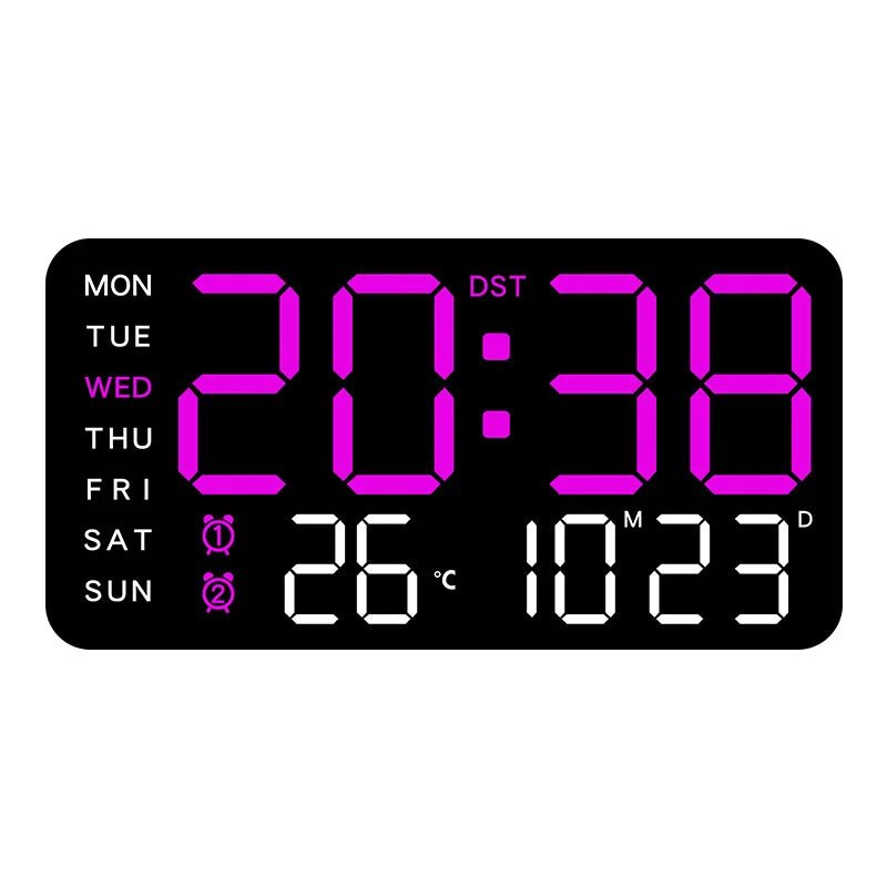 ZENTIME WALL – Digital Wall Clock with Remote, Dual Alarms & Temperature Display