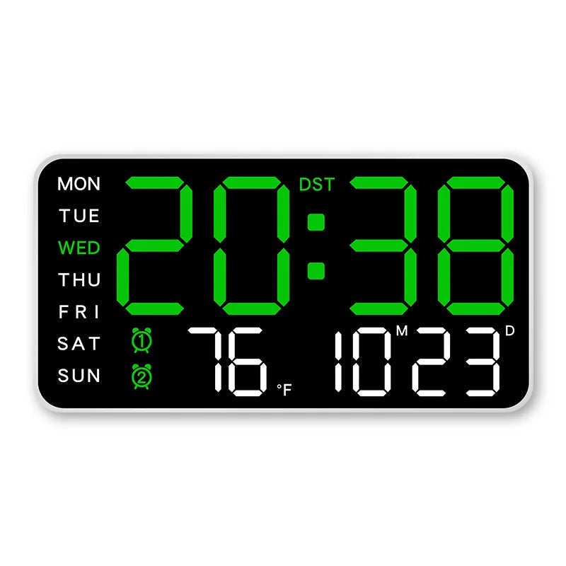 ZENTIME WALL – Digital Wall Clock with Remote, Dual Alarms & Temperature Display