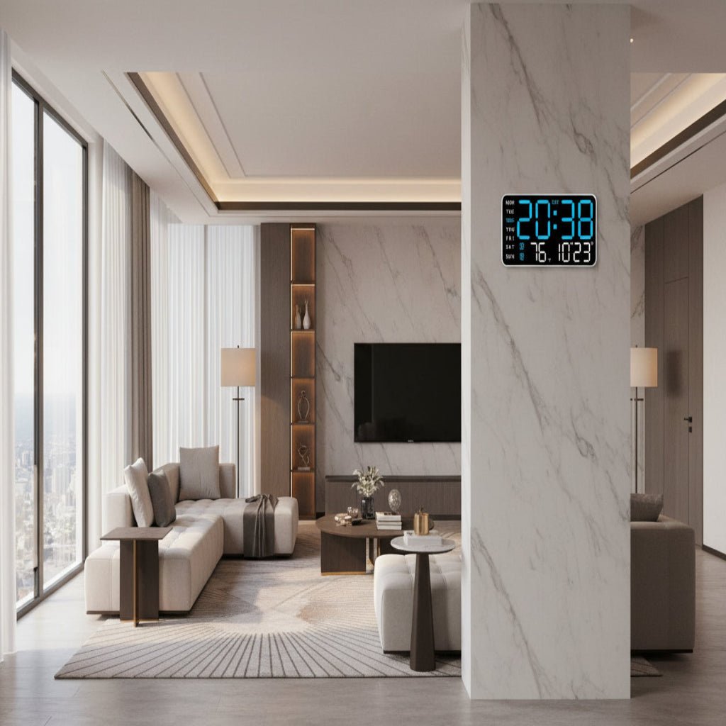 ZENTIME WALL – Digital Wall Clock with Remote, Dual Alarms & Temperature Display