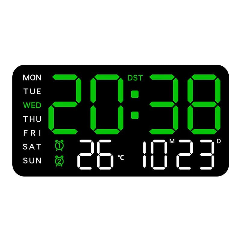 ZENTIME WALL – Digital Wall Clock with Remote, Dual Alarms & Temperature Display