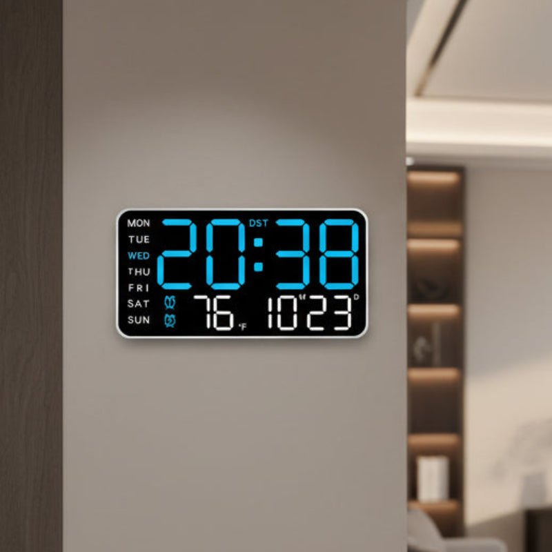 ZENTIME WALL – Digital Wall Clock with Remote, Dual Alarms & Temperature Display