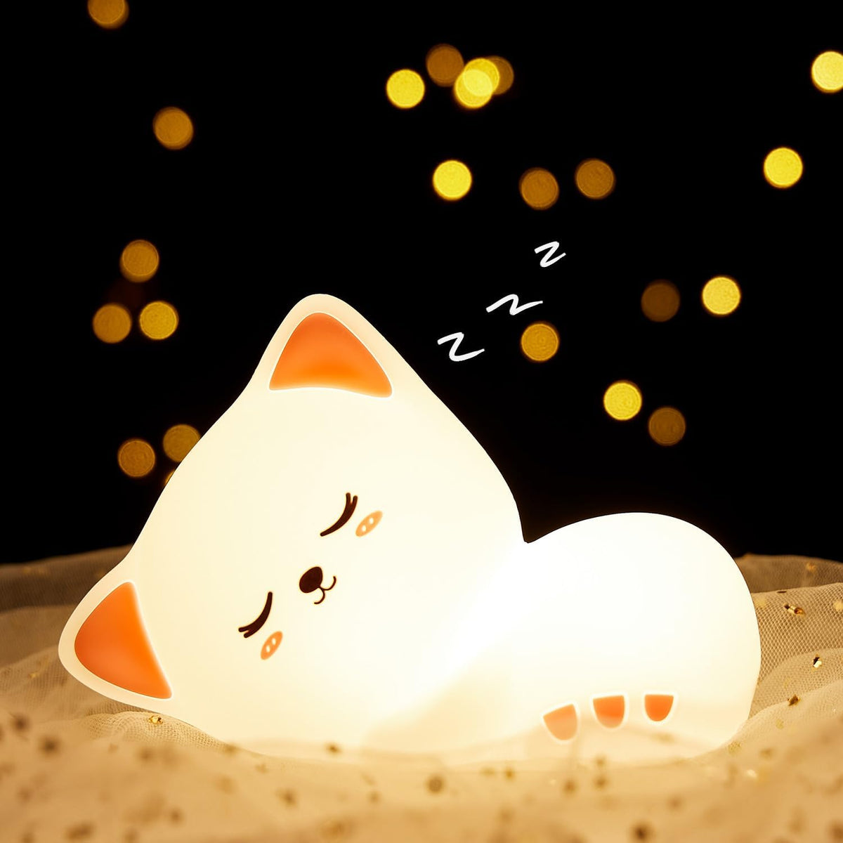 Silicone Cat Night Lamp | Rechargeable LED Lamp for a Soft Sleep Light